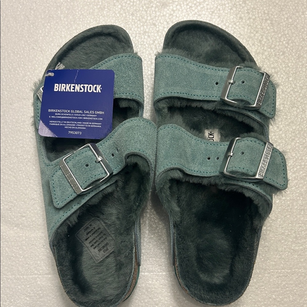 Birkenstock Women’s Arizona Shearling Lined - Color: Beryl - Picture 6 of 9